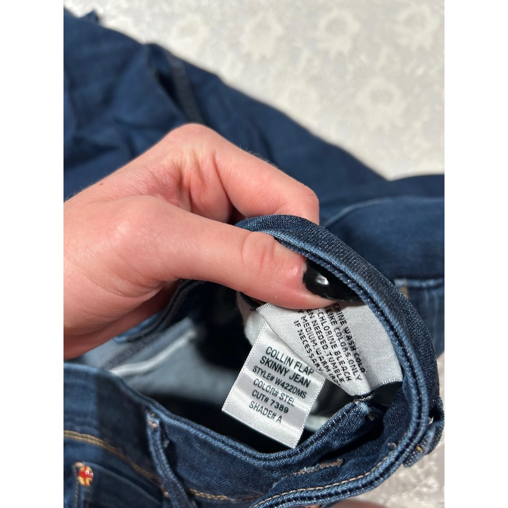 Hudson Collin Flap Skinny Jeans Dark Wash Low Rise 25 Y2K Grunge Chic Streetwear - Picture 4 of 9
